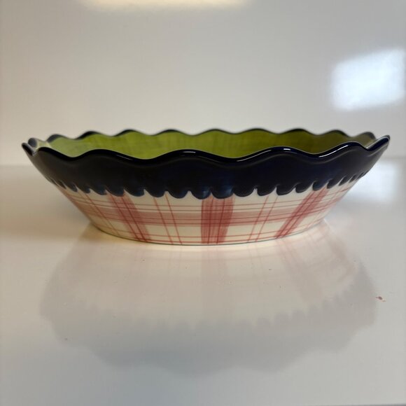 Tracy Porter Stonehouse Farm Collection Scalloped Bowl Painted Hen Chicken 10" - Picture 2 of 5